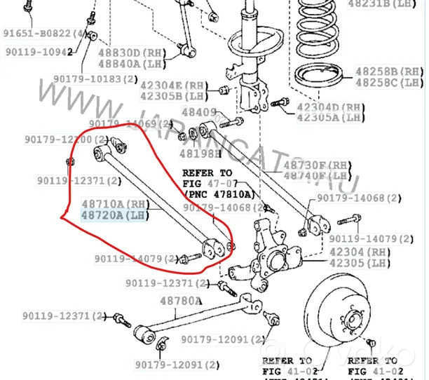 Lexus RX 330 - 350 - 400H Wahacz tylny 4871048050