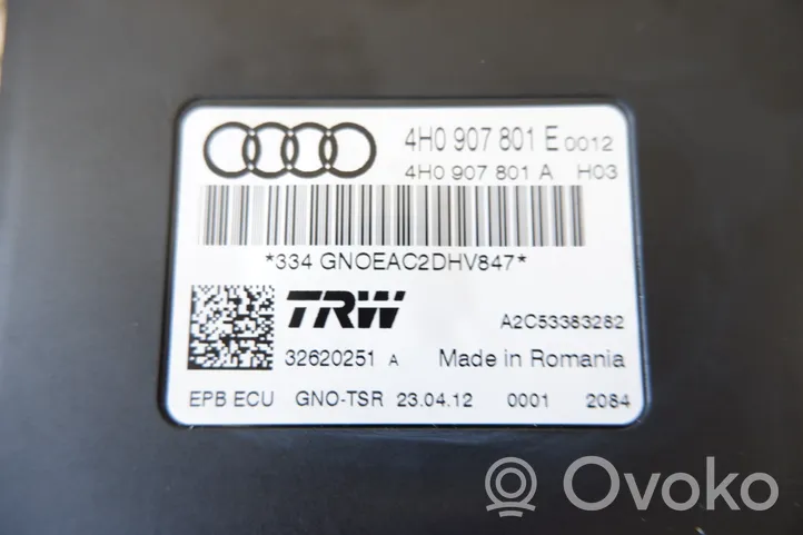 Audi A8 S8 D4 4H Käsijarrun ohjainlaite 4H0907801E