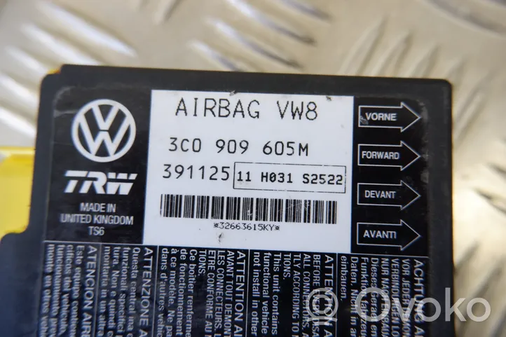 Volkswagen PASSAT B6 Sterownik / Moduł Airbag 3C0909605M
