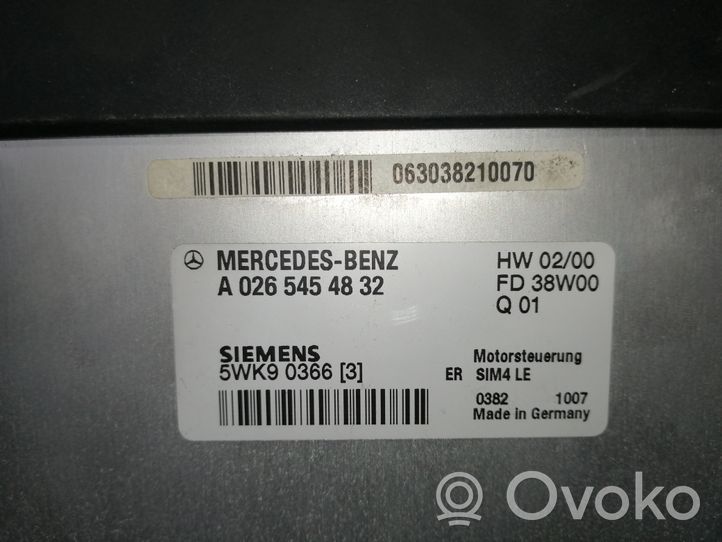 Mercedes-Benz CLK A208 C208 Calculateur moteur ECU A0265454832