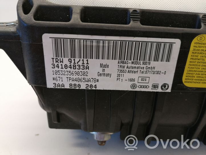 Volkswagen PASSAT B7 Poduszka powietrzna Airbag pasażera 34104833A