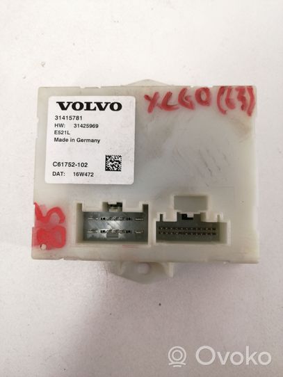 Volvo XC60 Tailgate/trunk control unit/module 31415781