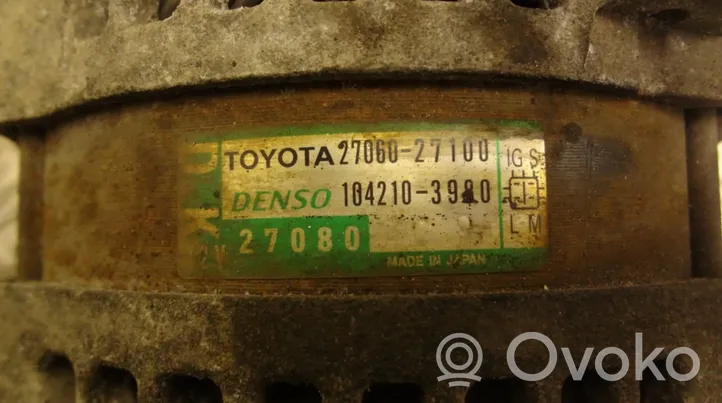 Toyota Corolla Verso E121 Générateur / alternateur 104210-3980