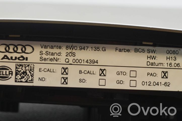 Audi Q5 SQ5 Illuminazione sedili anteriori 8W0947135G