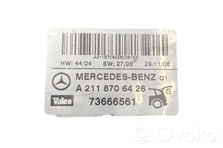 Mercedes-Benz E W211 Unidad de control/módulo del maletero/compartimiento de carga A2118706426