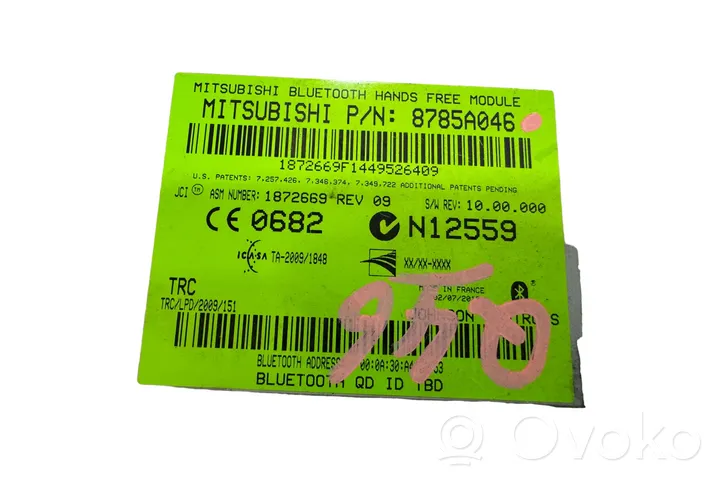 Mitsubishi ASX Bluetooth control unit module 8785A046