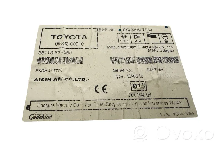 Toyota Avensis T250 Radio/CD/DVD/GPS-pääyksikkö 0886200910