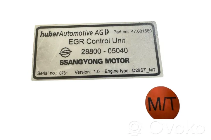 SsangYong Rexton Sterownik / Moduł ECU 2880005040