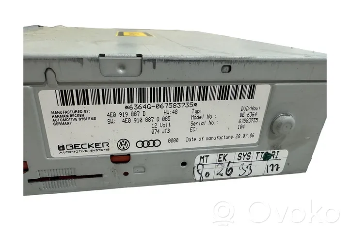 Audi A6 Allroad C6 Unité de navigation Lecteur CD / DVD 4E0919887D