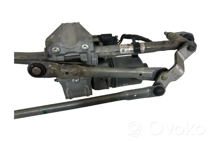 Volkswagen Touran II Front wiper linkage and motor 1T1955119A