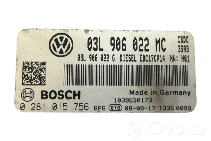 Volkswagen Golf VI Motorsteuergerät/-modul 03L906022MC