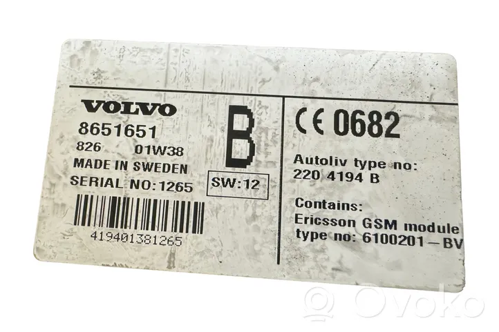 Volvo S80 Klawiatura telefonu 8651651