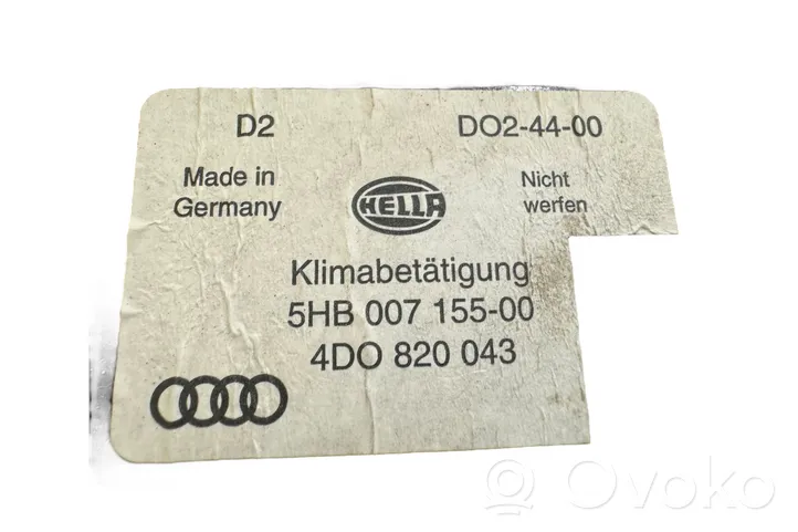 Audi A8 S8 D2 4D Unité de contrôle climatique 4D0820043