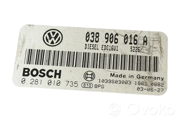 Volkswagen Transporter - Caravelle T5 Calculateur moteur ECU 038906016A