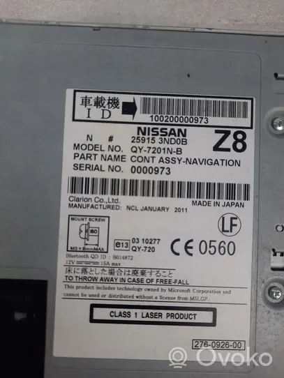 Nissan Leaf I (ZE0) Unité principale radio / CD / DVD / GPS 259153ND0B