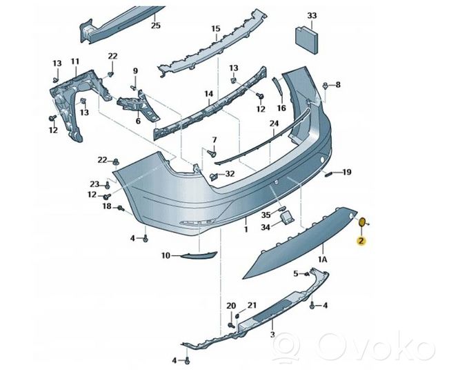 Seat Leon (5F) Tapa para gancho de arrastre parachoques trasero 5F9807441D