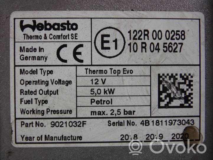 Toyota RAV 4 (XA50) Unité de préchauffage auxiliaire Webasto 9021032F