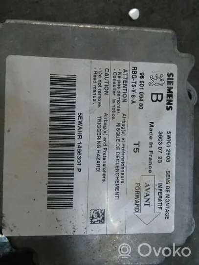 Peugeot 307 Module de contrôle airbag 9650109480