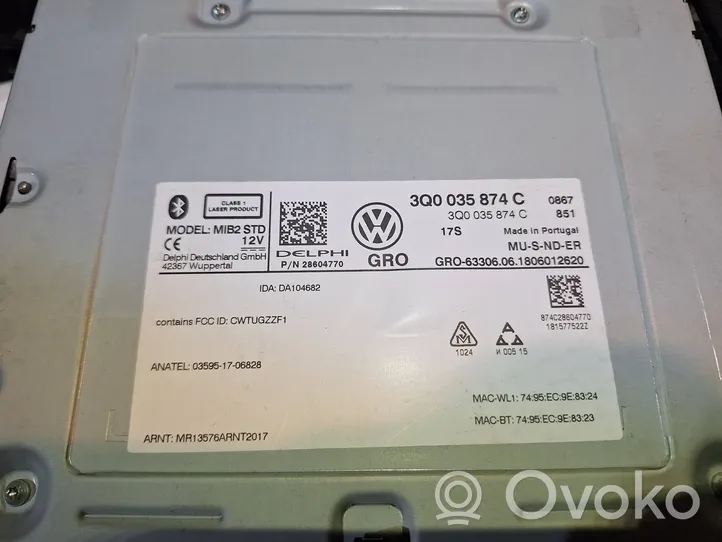 Volkswagen Golf VII Navigacijos (GPS) CD/DVD skaitytuvas 3Q0035874C