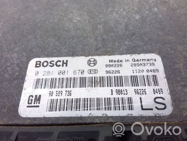 Opel Astra G Kit centralina motore ECU e serratura 0281001670