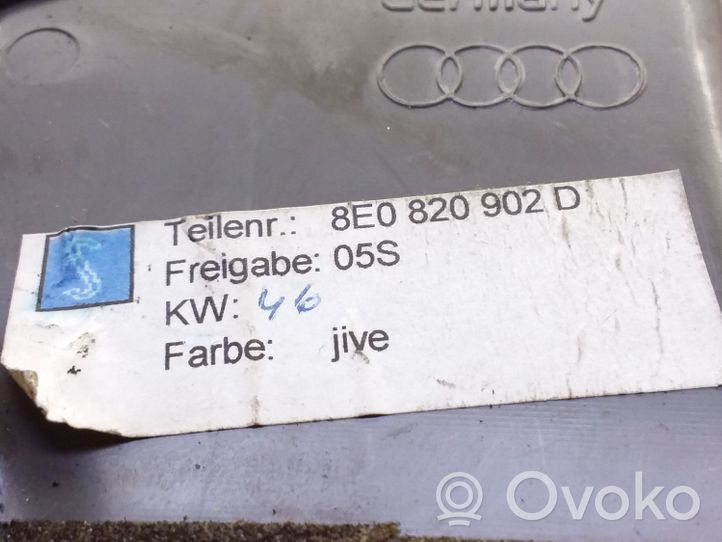 Audi A4 S4 B6 8E 8H Garniture, panneau de grille d'aération 8E0820902D