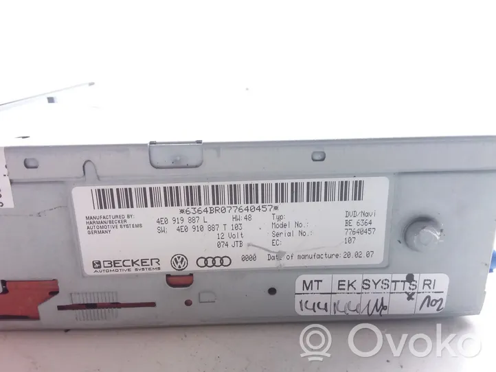 Audi A6 S6 C6 4F GPS navigation control unit/module 4E0919887L