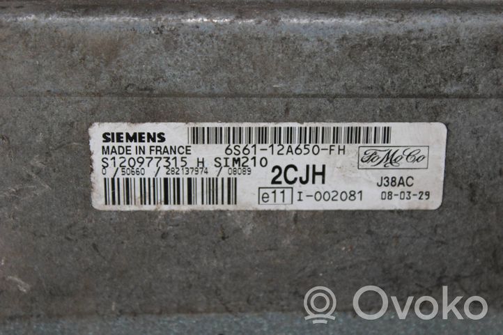 Ford Fiesta Komputer / Sterownik ECU i komplet kluczy 6S6112A650FH