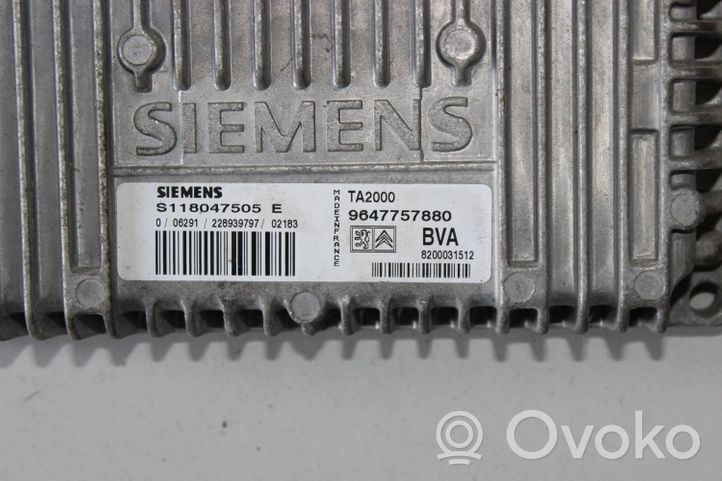 Peugeot 307 Module de contrôle de boîte de vitesses ECU 9647757880