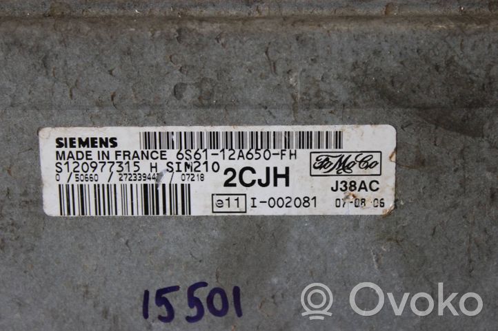 Ford Fiesta Komputer / Sterownik ECU i komplet kluczy 6S6112A650FH