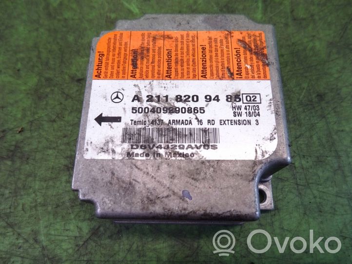 Mercedes-Benz E AMG W211 Module de contrôle airbag A2118209485