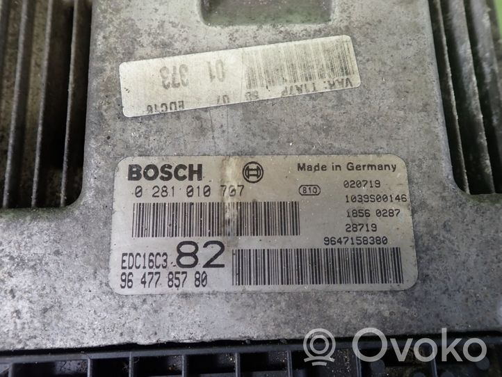 Peugeot 206 Centralina/modulo motore ECU 9647785780 02810010707