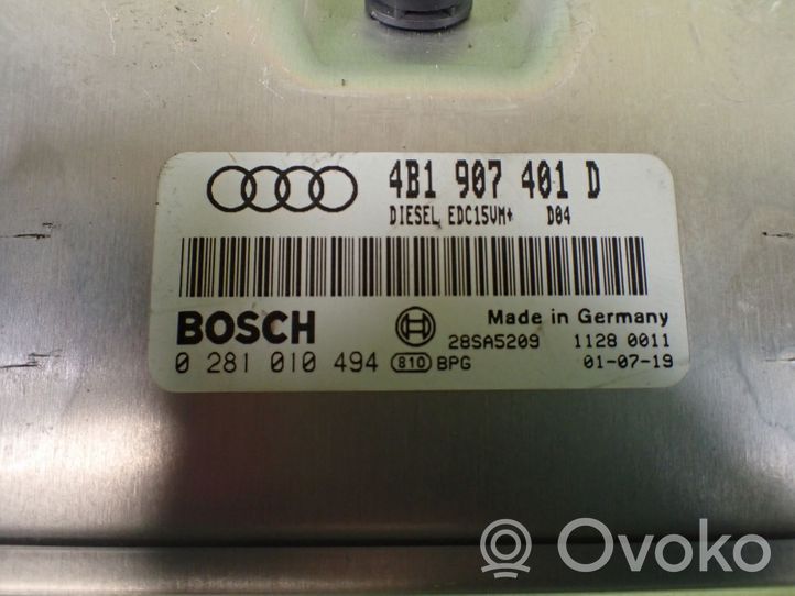 Audi A6 S6 C5 4B Centralina/modulo motore ECU 4B1907401D 0281010494