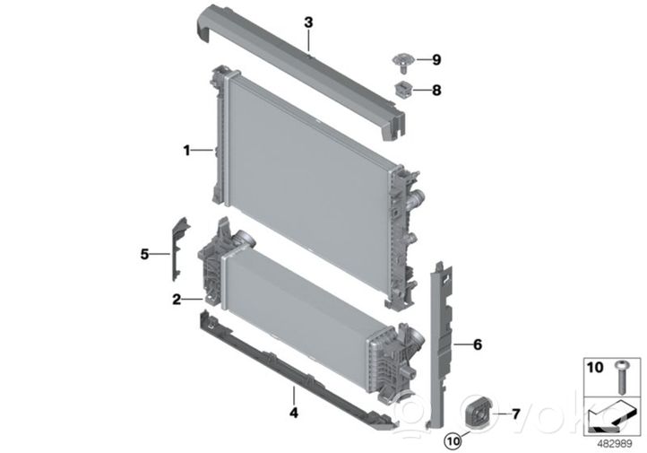 BMW X5 G05 Fixation de radiateur 17118642753