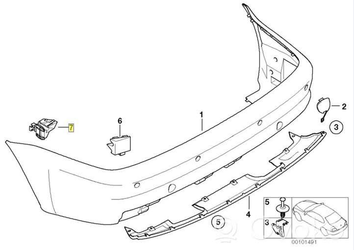 BMW 3 E46 Soporte de apoyo de la esquina del parachoques 51128195322