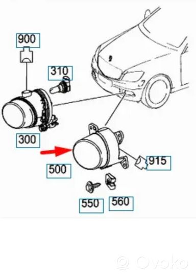 Mercedes-Benz C W204 Światło przeciwmgłowe przednie A0999060251