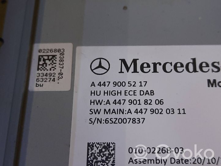 Mercedes-Benz Vito Viano W447 Mascherina unità principale autoradio/GPS A4479005217