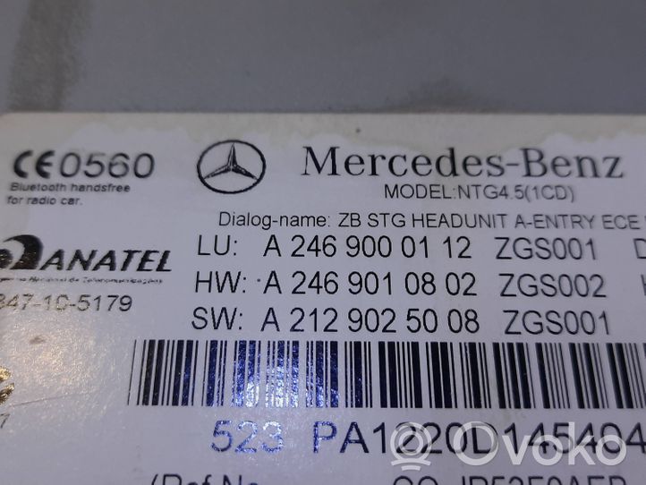 Mercedes-Benz B W246 W242 Radion/GPS-laitteen pääyksikön kehys A2469000112