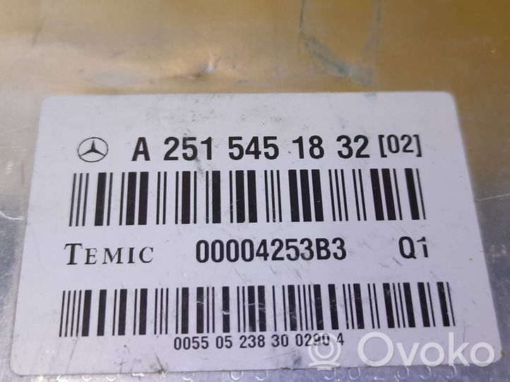 Mercedes-Benz R W251 Ilmajousituksen ohjainlaite/moduuli, takana A2515451832