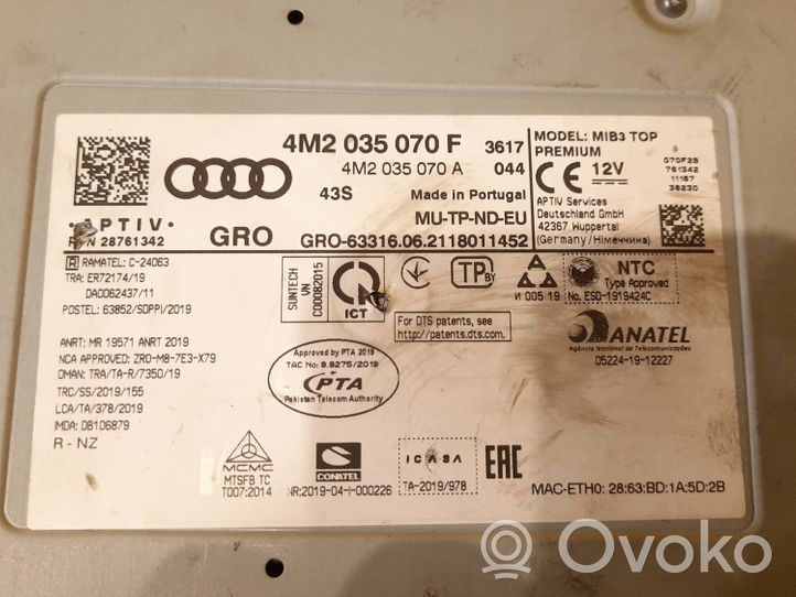 Audi Q7 4M Unità di navigazione lettore CD/DVD 4M2035070F