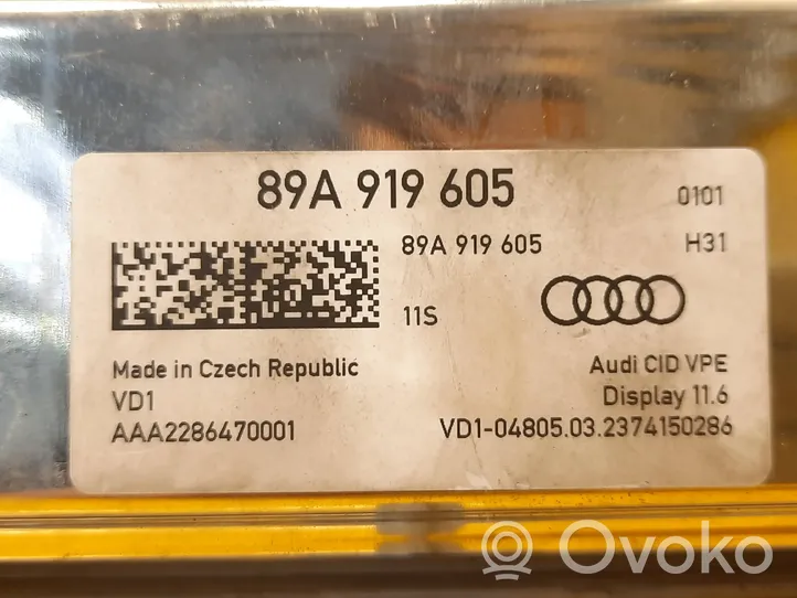 Audi e-tron Monitori/näyttö/pieni näyttö 89A919605