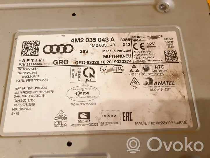 Audi Q7 4M Unità di navigazione lettore CD/DVD 4M2035043A