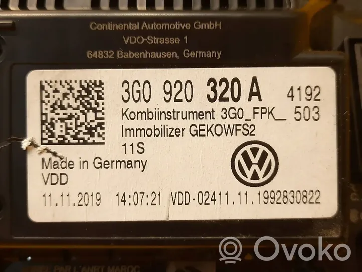 Volkswagen Arteon Nopeusmittari (mittaristo) 3G0920320A