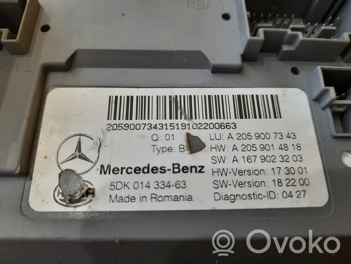 Mercedes-Benz C AMG W205 Sterownik / Moduł drzwi A2059007343