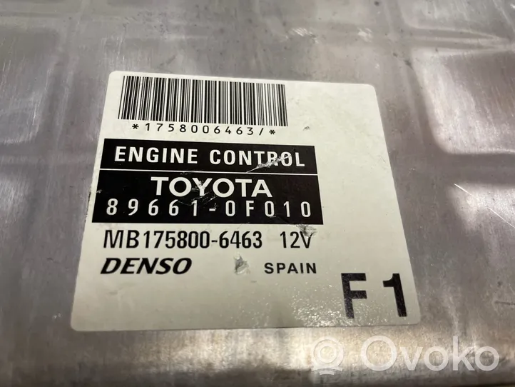 Toyota Corolla Verso E121 Calculateur moteur ECU 896610F010