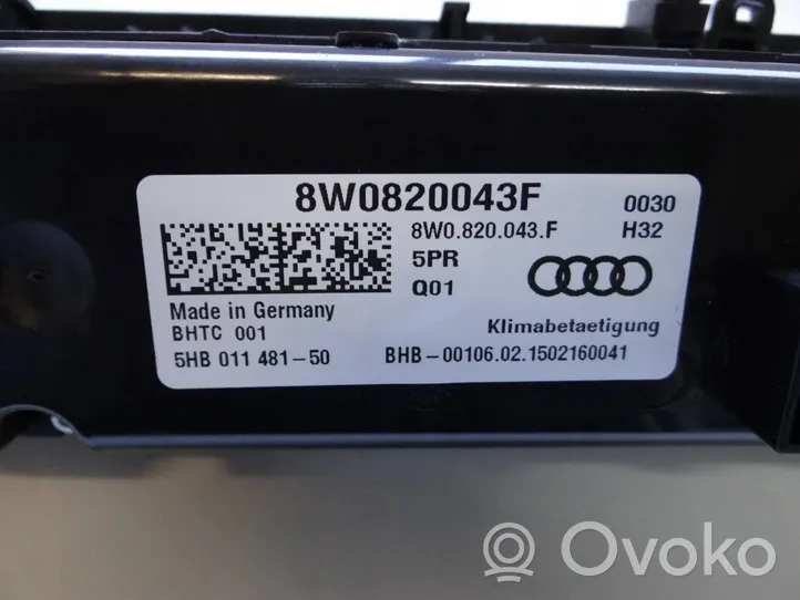 Audi A4 S4 B9 Panel klimatyzacji 8W0820043F
