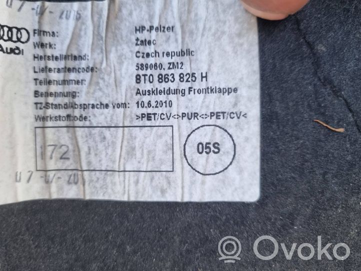 Audi A5 8T 8F Izolacja termiczna / wygłuszenie pokrywy / maski silnika 8T0863825H