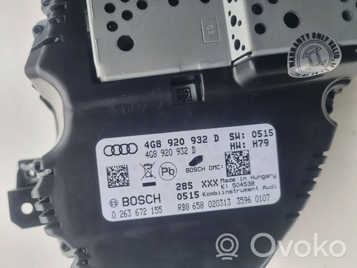 Audi A6 Allroad C7 Compteur de vitesse tableau de bord 4G8920932D