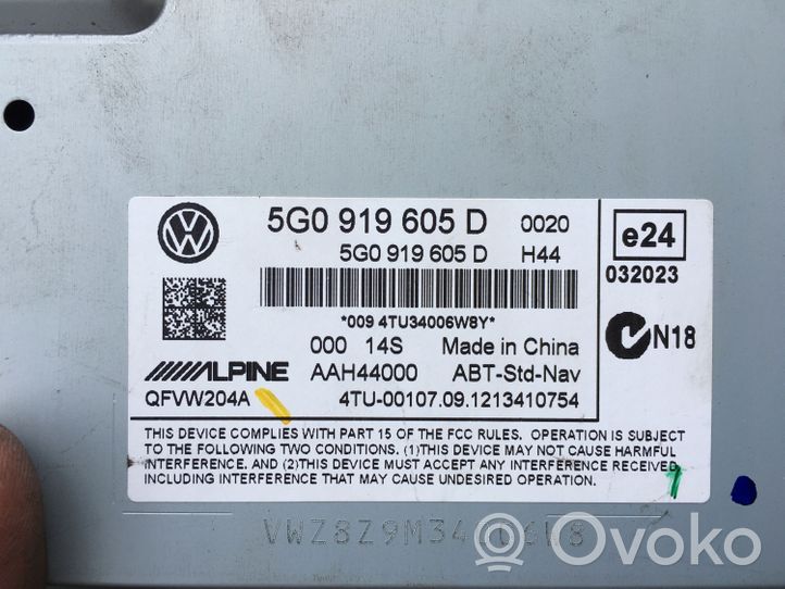 Volkswagen Golf VII Unité principale radio / CD / DVD / GPS 5G0919605D