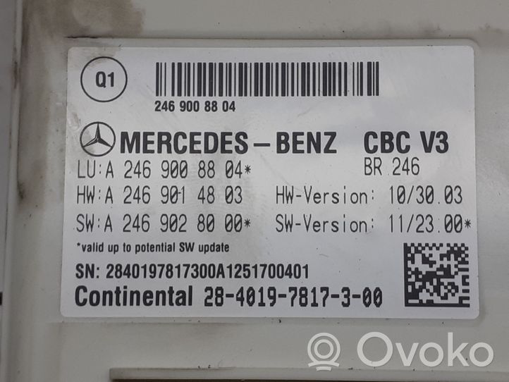 Mercedes-Benz B W246 W242 Sulakerasia A2469008804