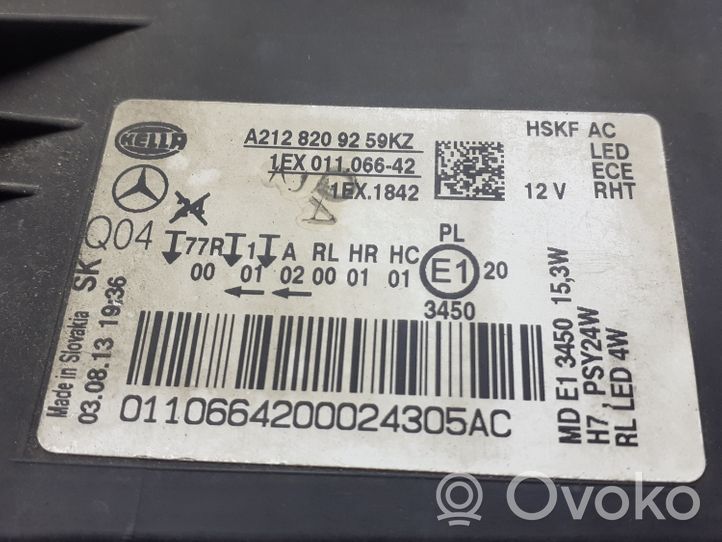 Mercedes-Benz E W212 Lampa przednia A2128209259KZ